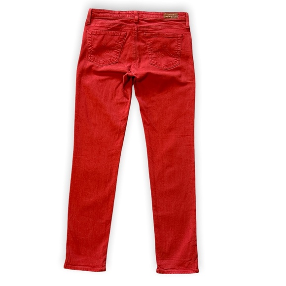 Adriano Goldschmied AG Stevie Slim Straight Ankle Jeans Red Orange Women Size 27 - Picture 3 of 12